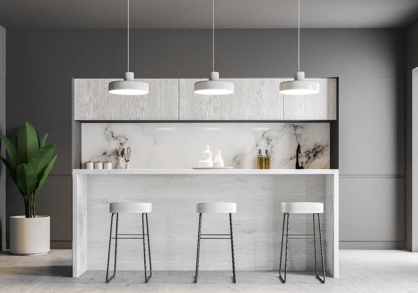 white colored kitchen interior design ideas