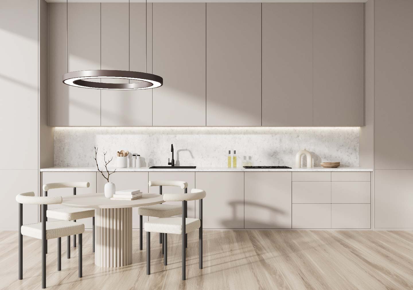 minimalist interior design - with open kitchen