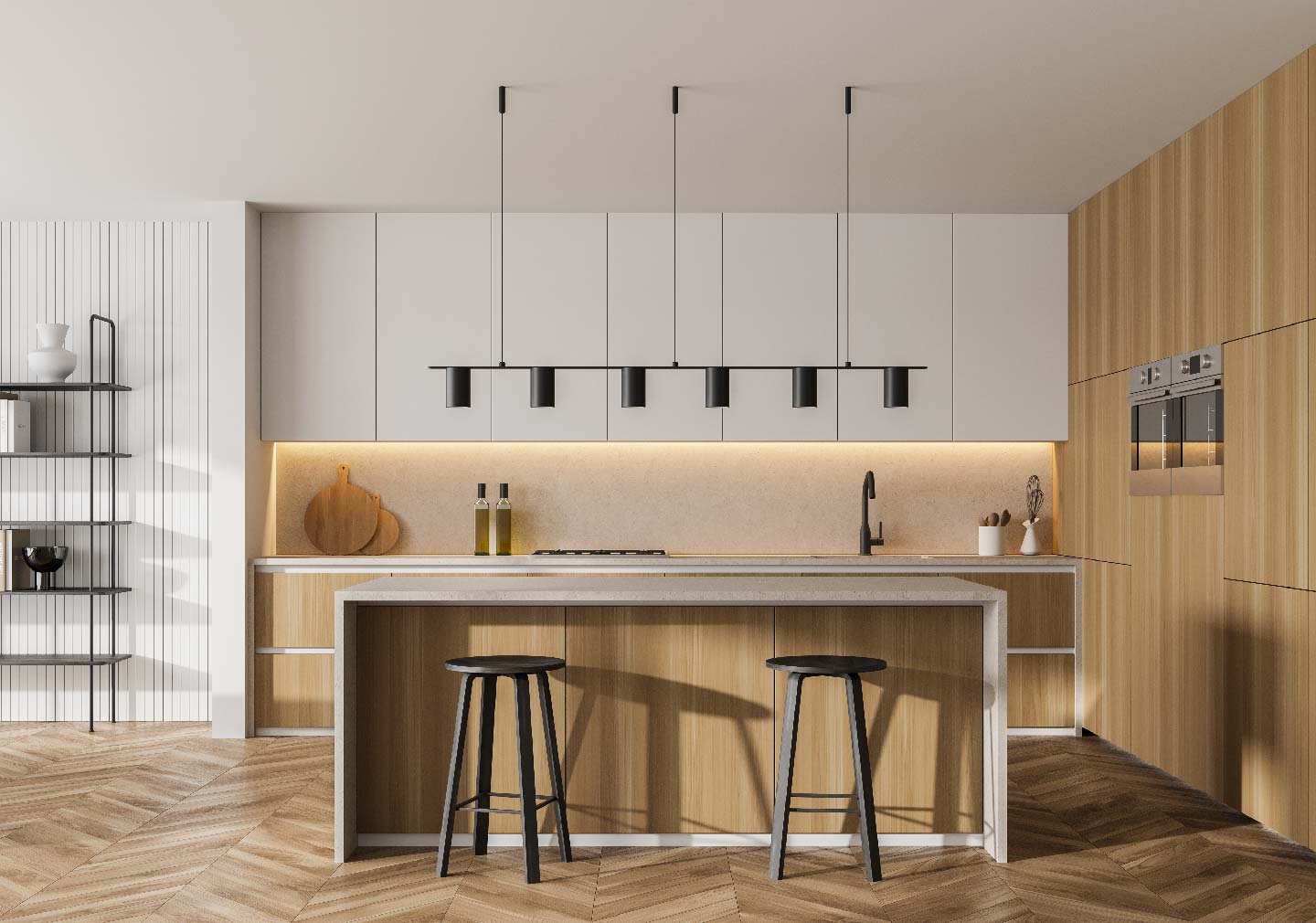minimalist interior design - island kitchen