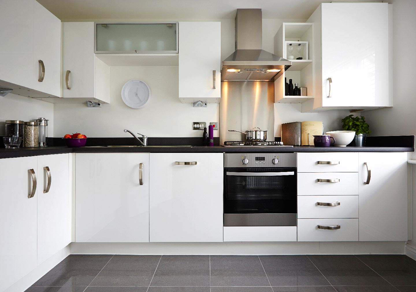 Latest modular kitchen interior design with white theme