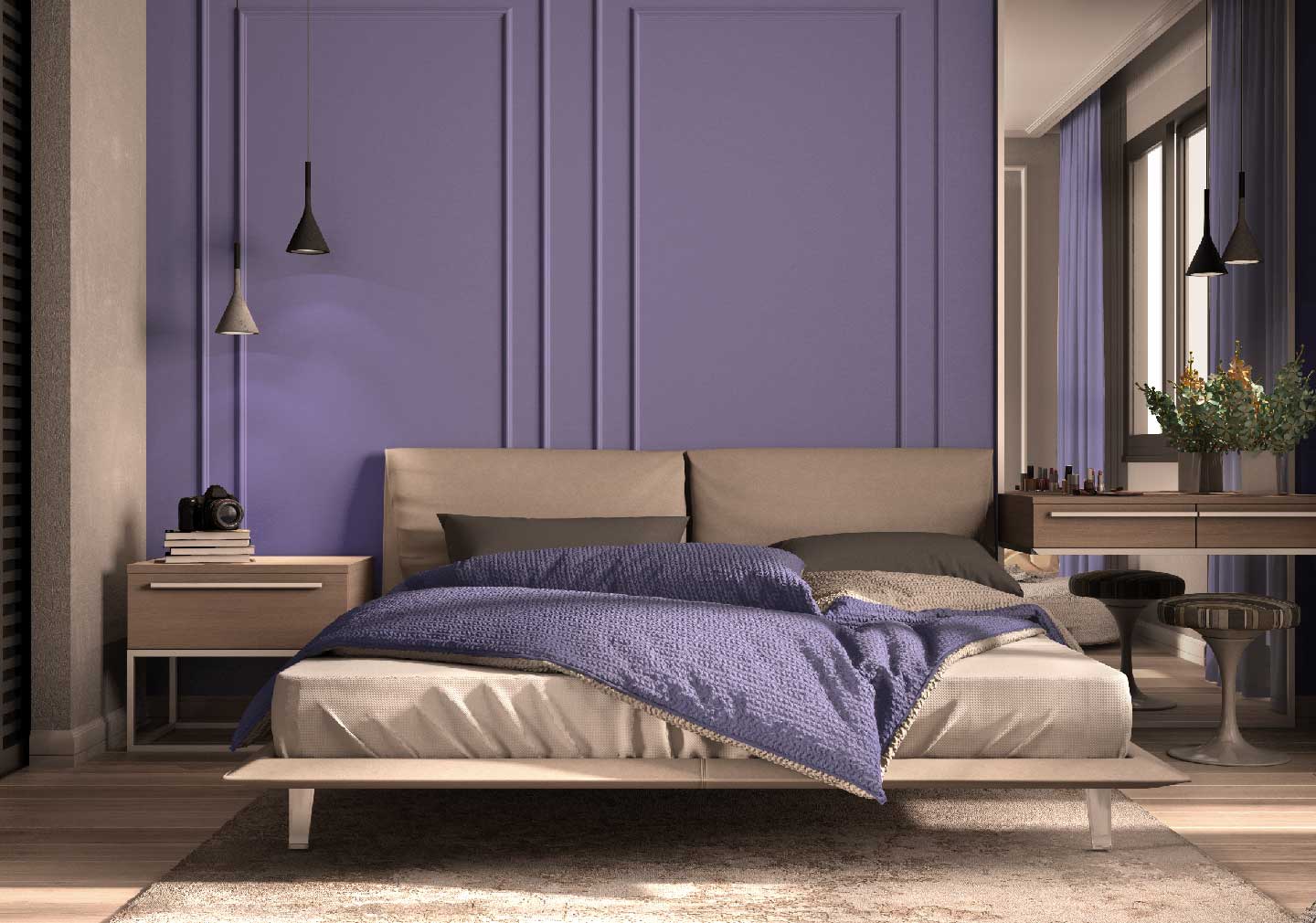 modern interior design for bed room
