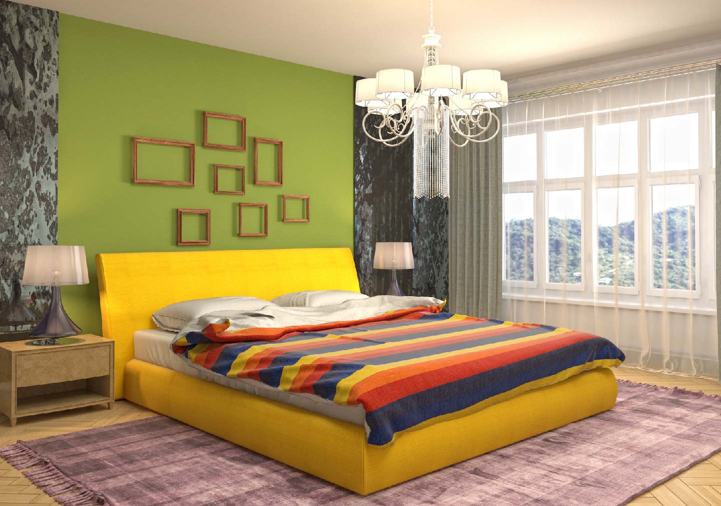 Interior Design Checklist - Green color background with masterbed