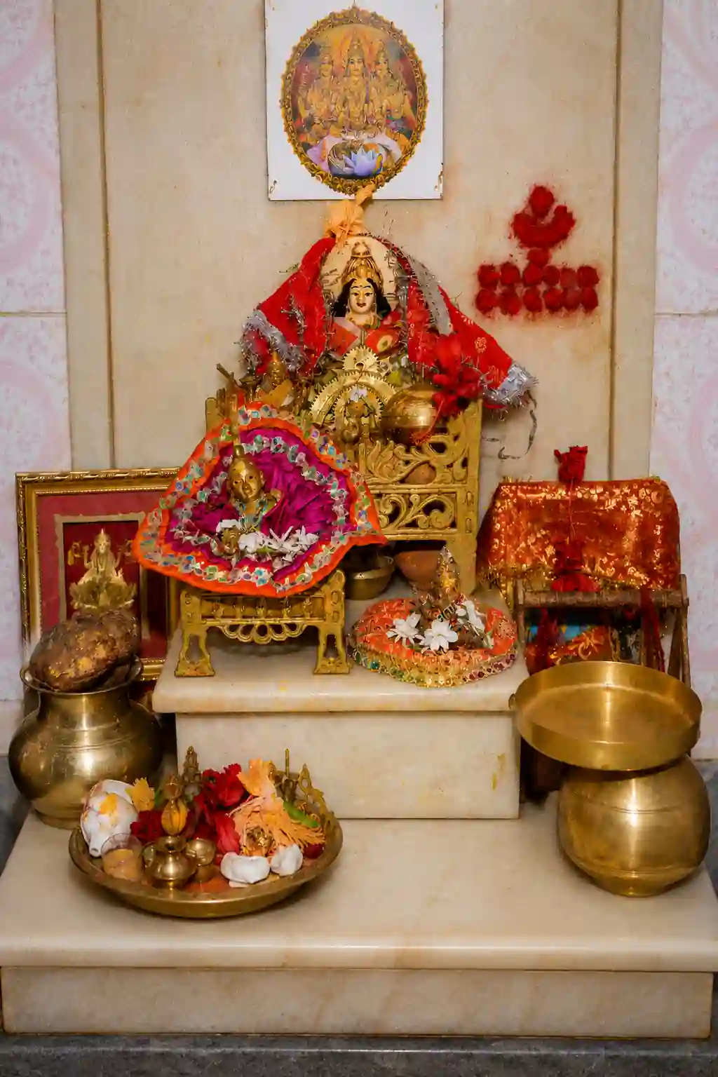 Harmonious Fusion: Wooden and Marble Pooja Room Designs [2023]