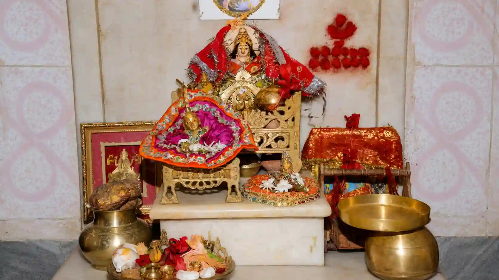 Harmonious Fusion: Wooden and Marble Pooja Room Designs [2023]
