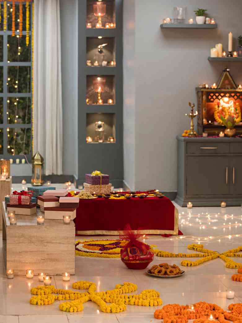 Navratri Chic : Stylish Home Interiors Illuminated by 9 Festive Colours