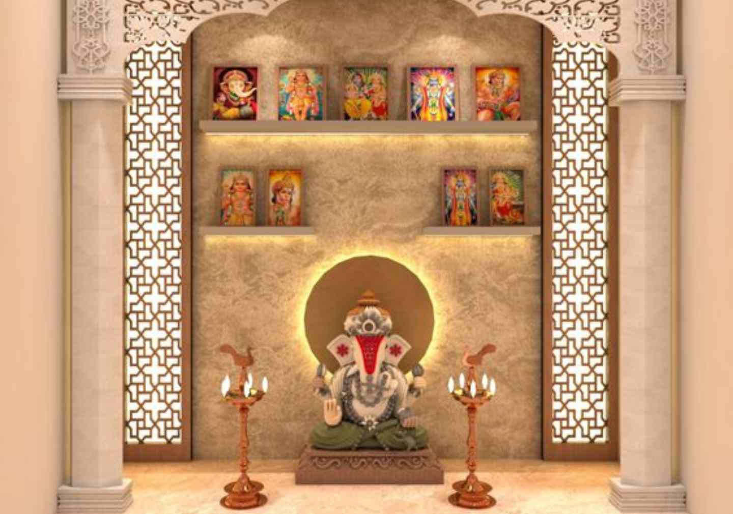 Compact Pooja Room Designs for Apartments | Bonito Designs