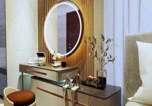 Dressing Table with Metal Accents   