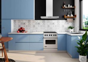 Vibrant Colours and Patterns for parallel modular kitchen