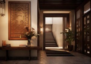 hardwood floor and Stylish Foyer design for home