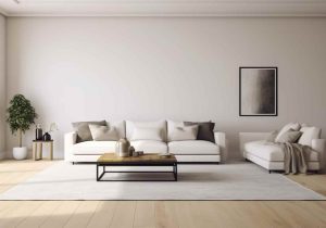 living space interior design with sofa 