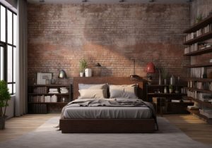 Industrial Chic interior design for bedroom