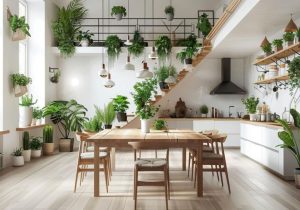 Using Plants for Natural Division between living and dining area